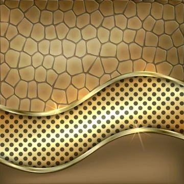 Vector metallic gold leather decorative background Illustrazione stock