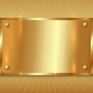 Vector Metallic Golden Plate Stock Illustration