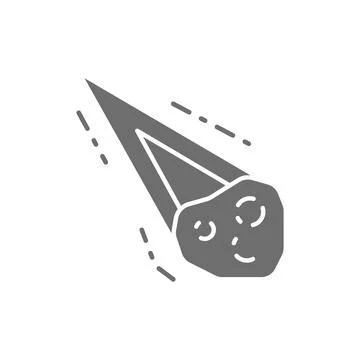 Vector meteorite, comet, asteroid, meteor gray icon. 스톡 일러스트