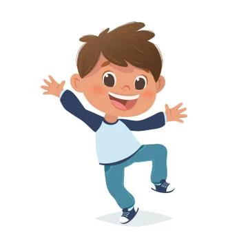 Vector mexican boy jumping and laughing. Stock Illustration
