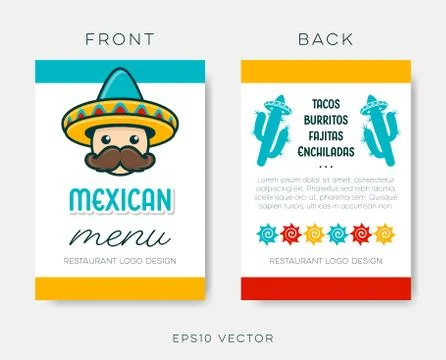 Vector mexican restaurant menu template on white Stock-Illustration
