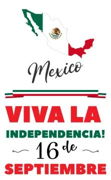 Vector Mexico Independence Day 16 September Celebration Card on white backgro Stock Illustration