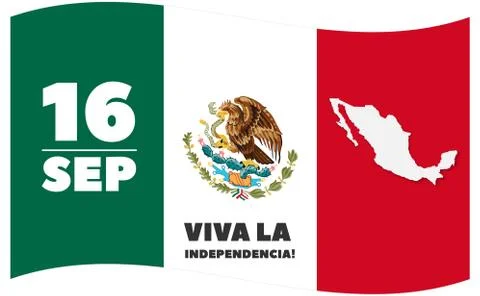 Vector Mexico Independence Day 16 September Celebration Card on white backgro Stock Illustration
