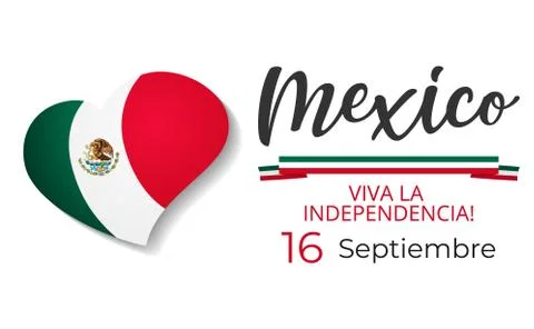 Vector Mexico Independence Day 16 September Celebration Card on white backgro Stock Illustration