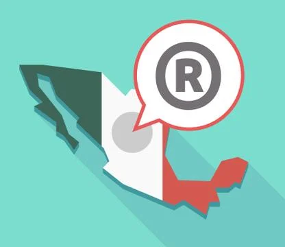 Vector of Mexico map with    the registered trademark symbol Stock Illustration