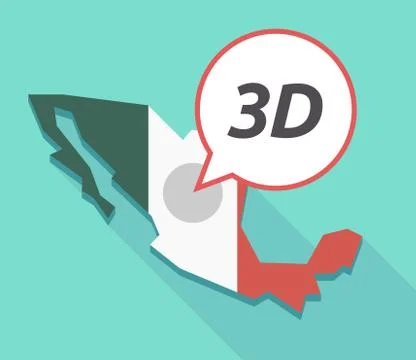 Vector of Mexico map with    the text 3D Stock Illustration