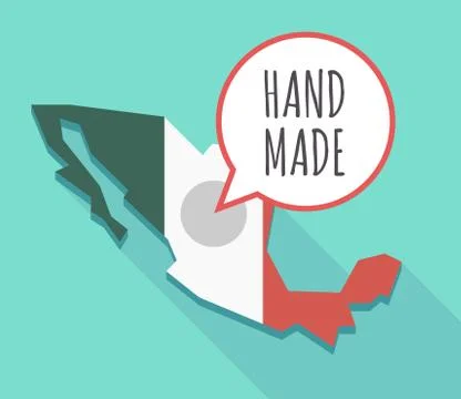 Vector of Mexico map with    the text HAND MADE Stock Illustration