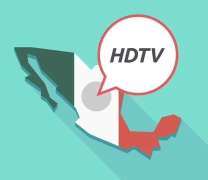 Vector of Mexico map with    the text HDTV Stock Illustration