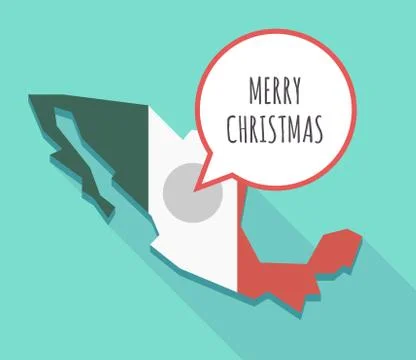 Vector of Mexico map with    the text MERRY CHRISTMAS Stock Illustration