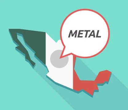 Vector of Mexico map with    the text METAL Stock Illustration