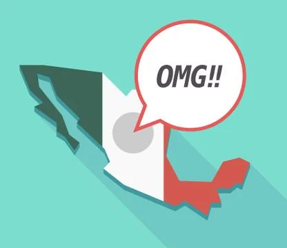 Vector of Mexico map with    the text OMG!! Stock Illustration