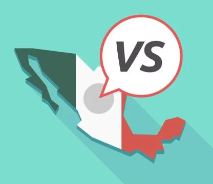 Vector of Mexico map with    the text VS Stock Illustration