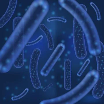 Vector Micro bacterium or virus organisms. Microscopic lactobacillus or Stock Illustration