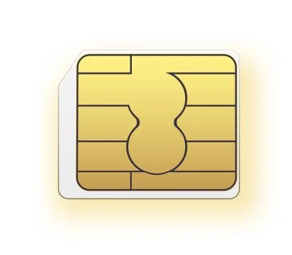 Vector Micro Sim Mobile Cellular Phone Sim Card Chip Isolated on Background Stock Illustration