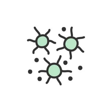 Vector microbes, bacteria, viruses flat color line icon. Stock-Illustration