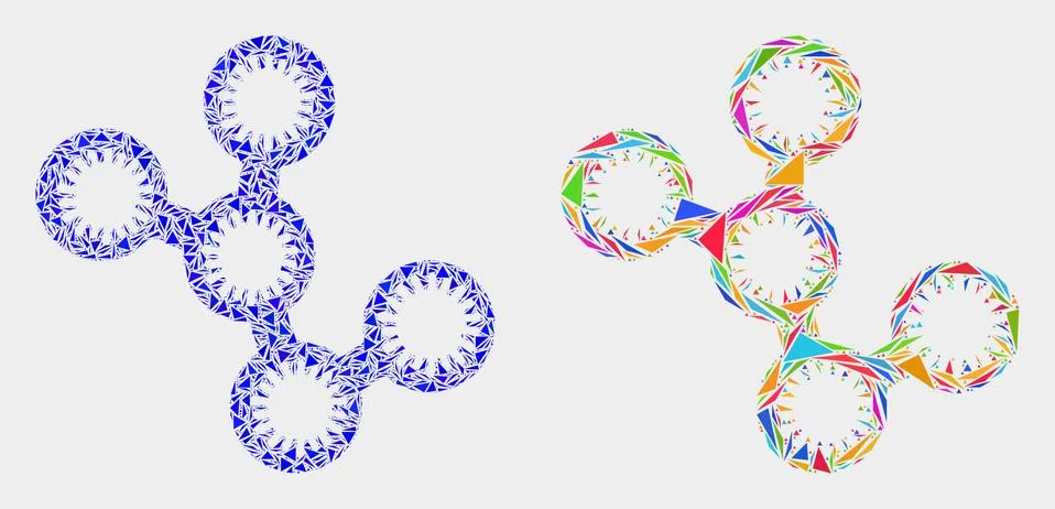 Vector Microbes Mosaic Icon of Triangle Elements Stock Illustration