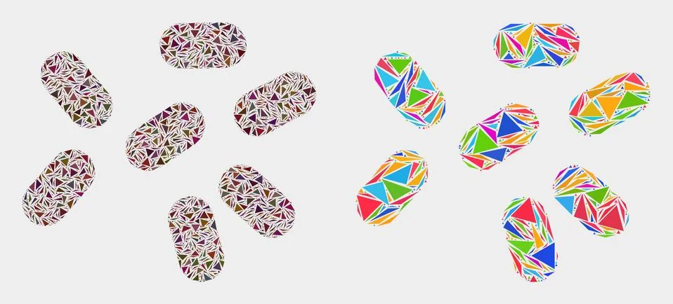 Vector Microbes Mosaic Icon of Triangle Elements Stock Illustration