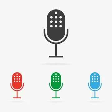 Vector microphone icons Stock Illustration