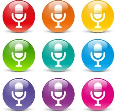 Vector microphone icons Stock Illustration