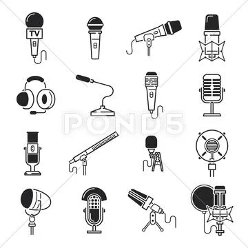 Vector microphone icons Stock Illustration