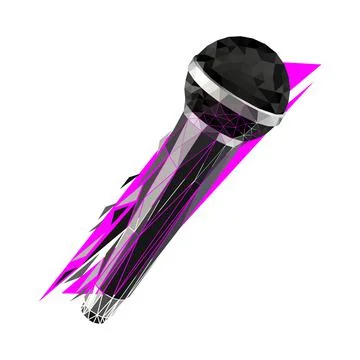 Vector microphone in low poly style Stock Illustration