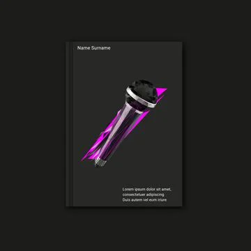 Vector microphone in low poly style . Editable illustration Stock Illustration