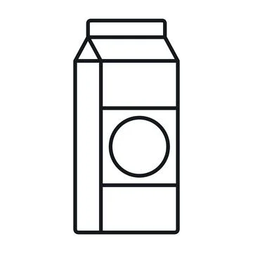 Vector milk in a bag in line style isolated Stock-Illustration