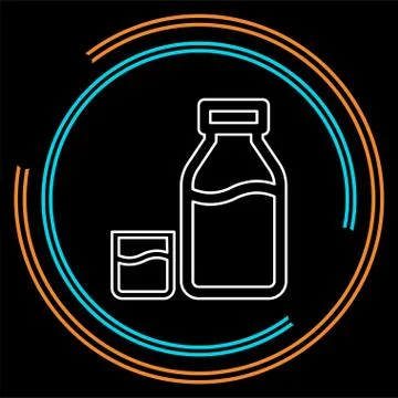Vector milk bottle and glass illustration Stock-Illustration