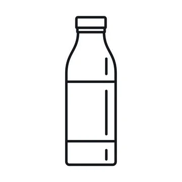 Vector Milk bottle in line style isolated Stock Illustration