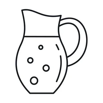 Vector Milk in jug in line style isolated Stock Illustration