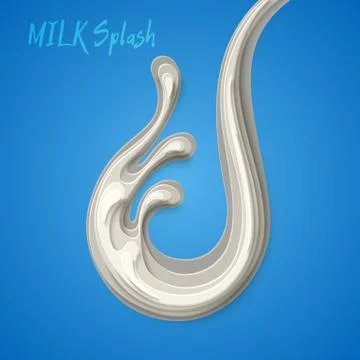 Vector milk splash paper cut concept poster Stock Illustration