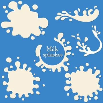 Vector milk splashes Stock Illustration