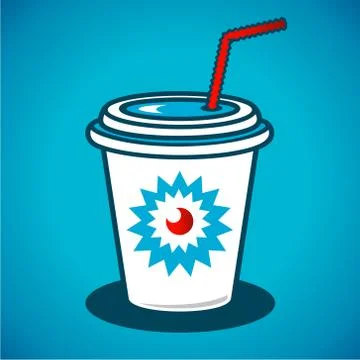 Vector milkshake in a paper cup Stock Illustration