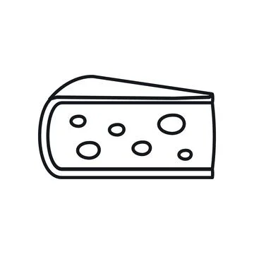Vector Mimolette cheese in line style isolated Stock Illustration