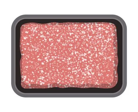 Vector minced meat in plastic tray Stock Illustration