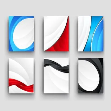 Vector minimal curve wave set background with shadow and space for text and.. Stock Illustration