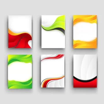 Vector minimal curve wave set background with shadow and space for text and m Stock Illustration