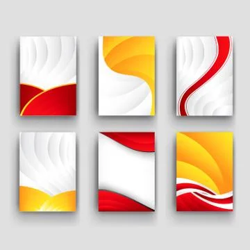 Vector minimal curve wave set background with shadow and space for text and m Stock Illustration