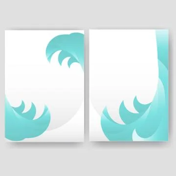 Vector minimal curve wave set background with shadow and space for text and m Stock Illustration