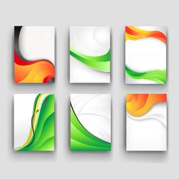Vector minimal curve wave set background with shadow and space for text and m Stock Illustration