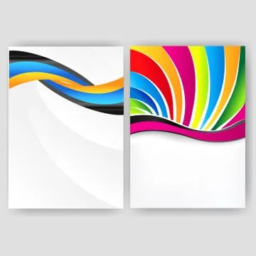 Vector minimal curve wave set background with shadow and space for text and m Stock Illustration