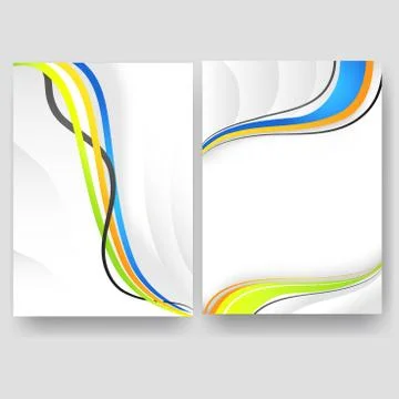 Vector minimal curve wave set background with shadow and space for text and m Stock Illustration