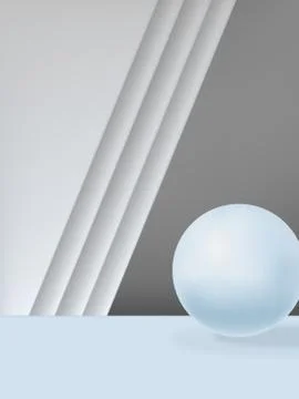 Vector Minimal Geometric Studio Shot Background with Sphere. Stock Illustration