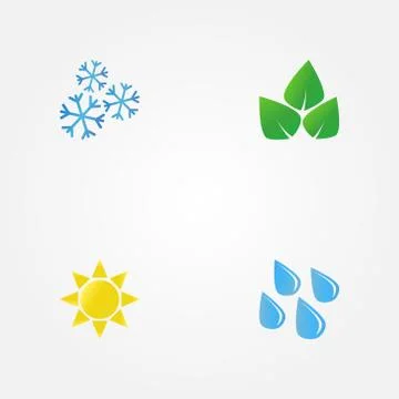 Vector minimal illustration of seasons Stock Illustration
