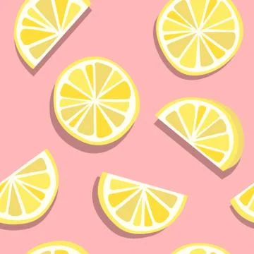 Vector Minimal Lemon Seamless Pattern Stock Illustration