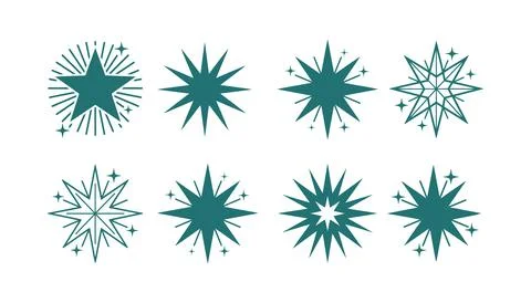 Vector of Minimalist compass starburst design with radial lines 库存插图