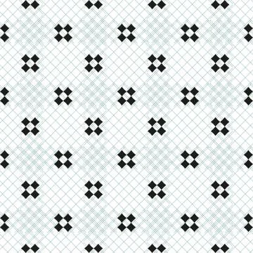 Vector minimalist geometric seamless pattern with small crosses, squares. Sim Stock Illustration
