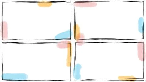 Vector minimalistic illustration with thin line and watercolor paint blotch Stock Illustration