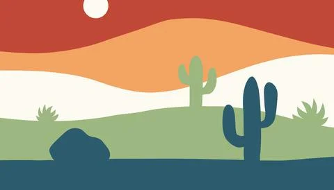 Vector minimalistic landscape background Stock Illustration