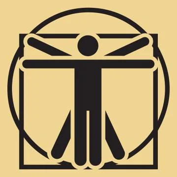 Vector minimalistic vitruvian man Stock Illustration